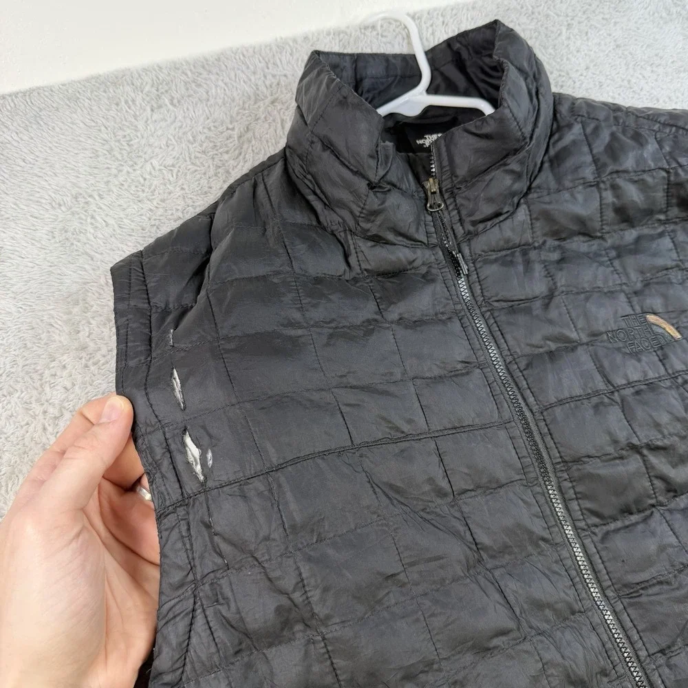The North Face Vest Mens XL Black ThermoBall Insulated Lined Quilted Puffer